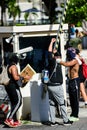 Miami Downtown, FL, USA - MAY 31, 2020: Peaceful demonstrations turned into violent, and in some cases deadly, riots