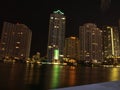 Miami downtown night scene Royalty Free Stock Photo