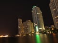 Miami downtown night scene Royalty Free Stock Photo