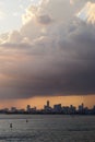 Miami Downtown Sunset Rainy Cloud Royalty Free Stock Photo