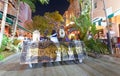 MIAMI - FEBRUARY 25, 2016: Tourists along Espanola Way on a beau