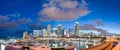 MIAMI, FL - JANUARY 2016: Amazing panoramic Downtown view at sun Royalty Free Stock Photo