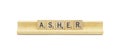 Miami, FL 4-18-24 popular baby boy first name of asher made with square wooden tile English alphabet letters with natural color