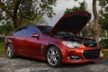 Red Chevy SS with supercharged motor