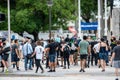 George Floyds death by police brutality protest Black Lives Matter at Downtown Miami FL USA Royalty Free Stock Photo