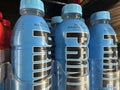 Miami, Florida -Prime hydration energy drinks for sale at a supermarket. Blue Raspberry flavor