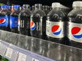 Miami, Florida - Regular, Zero Sugar, and Diet Pepsi in PET soda bottles for sale at a supermarket