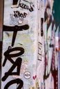 Concrete Post with Graffiti Art Tags