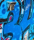 Graffiti Blue Number On a Wall