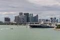 Miami Florida Biscayne Bay Bayside Marina downtown skyline office buildings high-rise condominium building boats Royalty Free Stock Photo