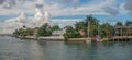 Panoramic view of manison`s and sail boats in Star Island