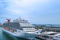 Miami, Florida - March 29 2014: Carnival Breeze Cruise Ship docked in the Port of Miami. Royalty Free Stock Photo