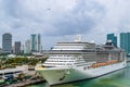 Miami, Florida - March 29 2014: MSC Divina Cruise Ship docked in Miami, Florida.
