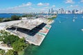 Aerial view of Miami Marine Stadium on Virginia Key, Florida. Royalty Free Stock Photo