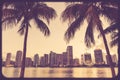 Miami Florida skyline retro style Royalty Free Stock Photo