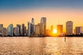 Miami, Florida skyline at sunset