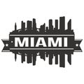 Miami Florida United States Of America USA Icon Vector Art Design Skyline Flat City Silhouette Editable Template