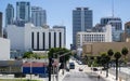 Miami, Florida, USA - A mix of older buildings and newer condominium highrises forming the northern downtown area of