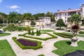 Miami, Florida, USA - 03 11 2024: Bright sunny noon view of the Parterres Garden of Villa Vizcaya Museum. The Vizcaya