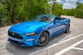 Miami, Florida, USA - Ford Mustang parked in a scenic location