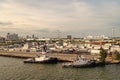 Miami, Florida USA - March 18, 2016: cargo port shipment with containers and boats Royalty Free Stock Photo