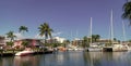 Miami, Florida USA - March 25, 2023: summer vacation harbour with sailing yachts