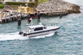 Miami, Florida, USA - pilot boat sailing in the sea port. Royalty Free Stock Photo