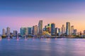 Miami, Florida, USA skyline on Bisayne Bay Royalty Free Stock Photo