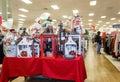 Miami, Florida/USA - 12/02/2019: Walmart decorated for Christmas. Merchandises for New year decoration. Rows with products