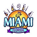 Miami Florida - vector badge Royalty Free Stock Photo