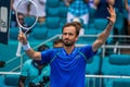 Daniil Medvedev of Russia celebrates victory after quarter-final match against Christopher Eubanks of USA at 2023 Miami Open