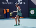 Naomi Osaka of Japan in action during round of 32 match against Caroline Garcia of France at 2024 Miami Open Royalty Free Stock Photo