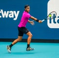 Tennis player Francisco Cerundolo of Argentina in action during his quarter-final match at 2022 Miami Open