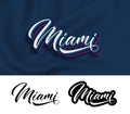Miami, hand lettering design for printing on clothes