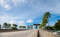 miami highway road. miami highway road with nobody. miami highway road with palm trees. Royalty Free Stock Photo