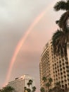 A rainbow over the sunny beaches of Miami, Florida, USA Royalty Free Stock Photo