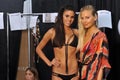 MIAMI - JULY 19: Models get ready backstage at the Agua Bendita Collection for Spring/ Summer 2014