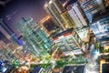 MIAMI - MARCH 29, 2018: Downtown night skyline, aerial view. Mia Royalty Free Stock Photo