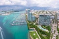 Miami. Miami Beach Florida. Panorama of South Miami Beach FL. Atlantic Ocean. Beautiful seascape. Royalty Free Stock Photo
