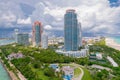 Miami. Miami Beach Florida. Panorama of South Miami Beach FL. Atlantic Ocean. Beautiful seascape. Royalty Free Stock Photo