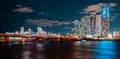 Miami night. Florida. Cityscape. City downtown skyscrapers. USA.