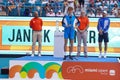 2024 Miami Open Champion Jannik Sinner of Italy poses with trophy after defeating Grigor Dimitrov in the men\'s final