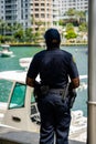 Miami Police on the Miami River Downtown Miami, USA