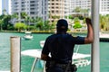 Miami Police on the Miami River Downtown Miami, USA