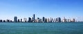 City Skyline panoramic view of downtown Miami on a clear day. Royalty Free Stock Photo