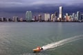 Miami Skyline and Biscayne Bay Royalty Free Stock Photo