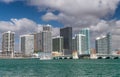 Miami skyline and buildings near Venetian Causeway, Florida