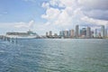 Miami Skyline With Cruise Ship