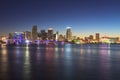 Miami Skyline at Night Royalty Free Stock Photo