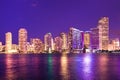 Miami Skyline Night Royalty Free Stock Photo